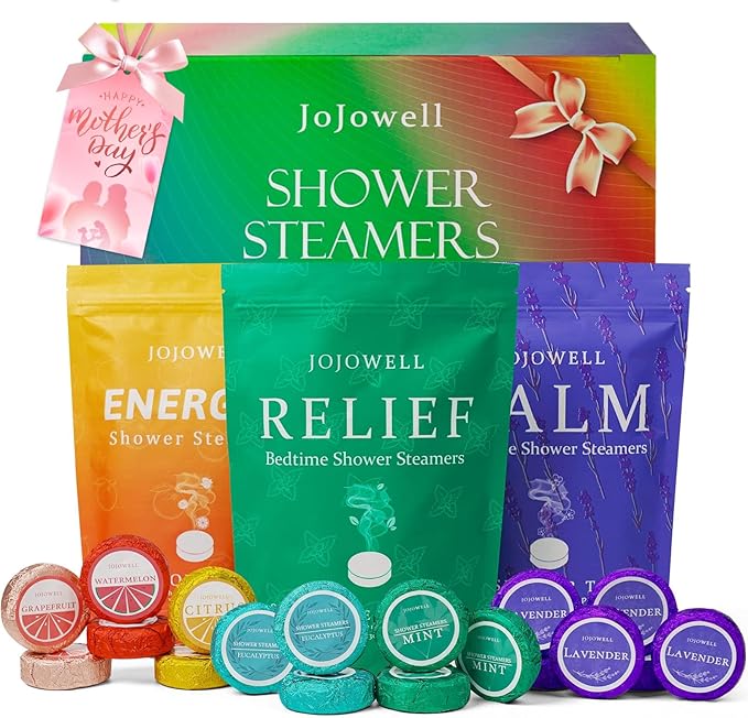 JoJowell Shower Steamers Aromatherapy - 18 Pack Mothers Day Gifts for Mom Wife Grandma from Daughter Son, Birthday Gifts for Women Men Self Care with Natural Essential Oils Relaxation Home SPA