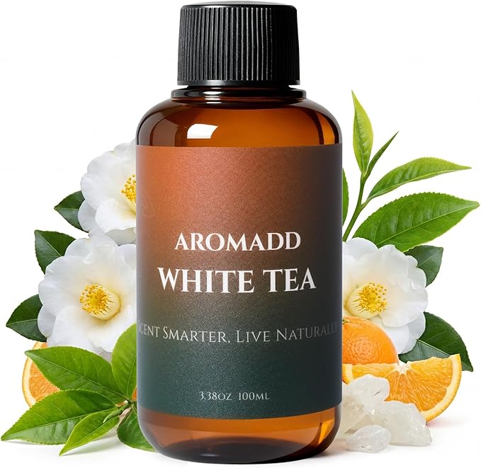 Aromadd Aromadd White Tea Diffuser Oil Inspired by Luxury Hotel Scent, Essential Oils for Waterless Diffuser, White Tea & Bergamot, Long-Lasting & Natural Home Fragrance - 3.38 fl oz (100 mL)