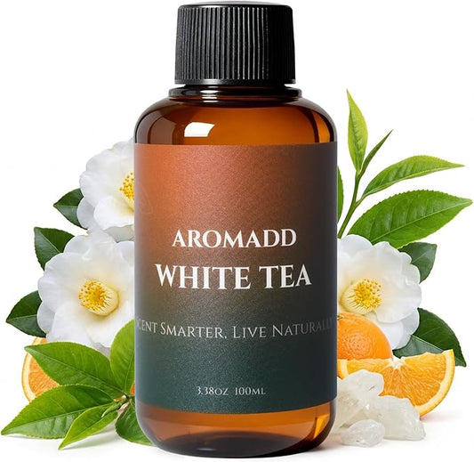 Aromadd Aromadd White Tea Diffuser Oil Inspired by Luxury Hotel Scent, Essential Oils for Waterless Diffuser, White Tea & Bergamot, Long-Lasting & Natural Home Fragrance - 3.38 fl oz (100 mL)