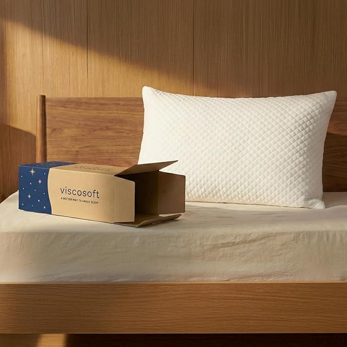 ViscoSoft King-Size Memory Foam Pillow - 1-Pack - with Washable Cover and Cooling Fabric