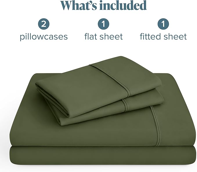 Bare Home Hotel Luxury Twin XL Sheet Set, Extra Soft - 4 Piece Set - Deep Pockets - Easy Fit - Cooling & Breathable - Wrinkle, Fade, Stain Resistant - Includes 2 Pillowcases (Twin XL, Cypress)