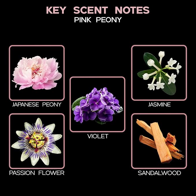 Pink Peony Diffuser Oil - Luxury Essential Oils for Diffuser Refill & Air Freshener Room Spray - Long-Lasting & Natural Home Fragrance, Scented Oil for Diffusers, USA Made, 4oz