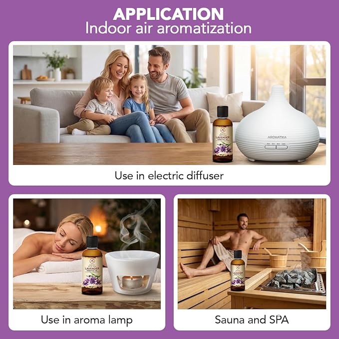 Lavender Essential Oils 6.8 Fl Oz for Diffusers - Aromatherapy - Pure Lavender Oil - Fragrance Oil for Sleep - Skin Care - Body - Hair
