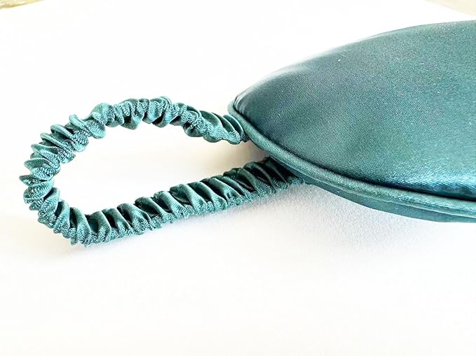 Silk Eye Mask for Sleeping - Satin Eye Cover with Silk Storage Bag Green