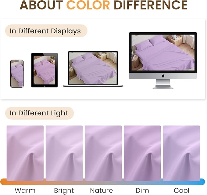 Twin Size 3 Piece Bed Sheet Set - Ultra Imitation Cotton-Premium Breathable & Cooling Sheets - Hotel Luxury Bed Sheets Deep Pocket up to 15"- Wrinkle, Fade, Stain Resistant (Lavender, Twin)