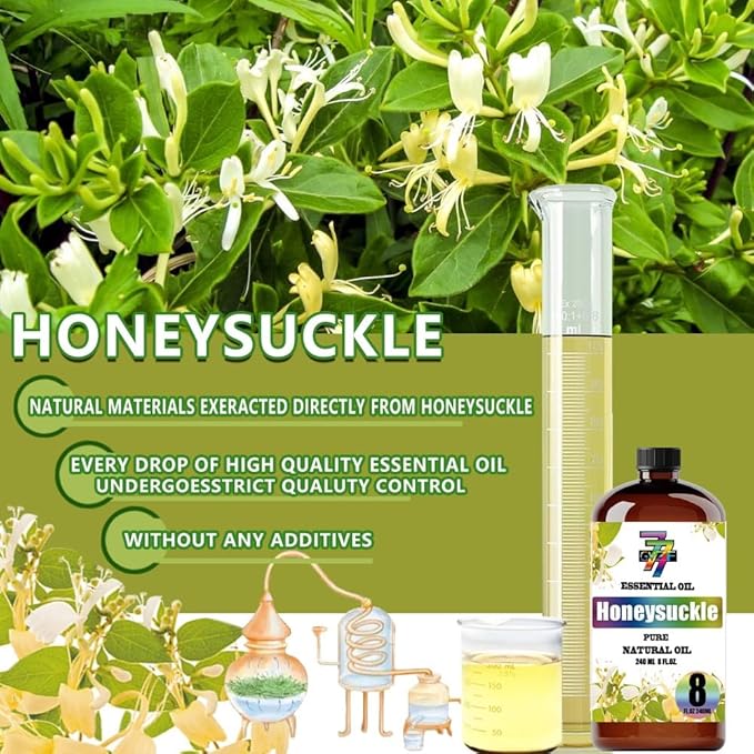Honeysuckle Essential Oil - Honeysuckle Oils for Diffusers, Humidifiers, DIY Candles, Soap, Cleaning, Home, Office, Yoga, Massage, Gifts - 8 fl oz (240 ml) - GV77ZF