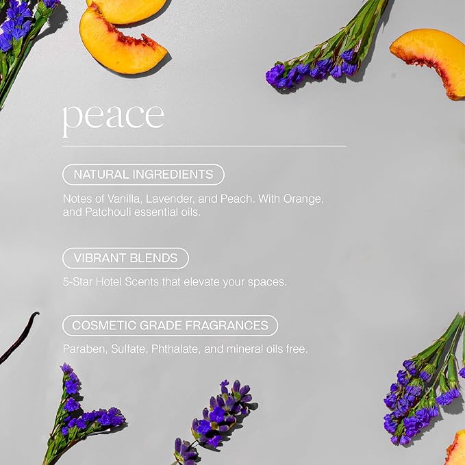 Doctor Aromas Premium Reed Diffuser Diffuser Glass Jar Set Elegant Scent for Home, Room or Bathroom and Fresh Air Scent Lasting Home Fragrance Over 90 Days (Pack of 1, Peace)