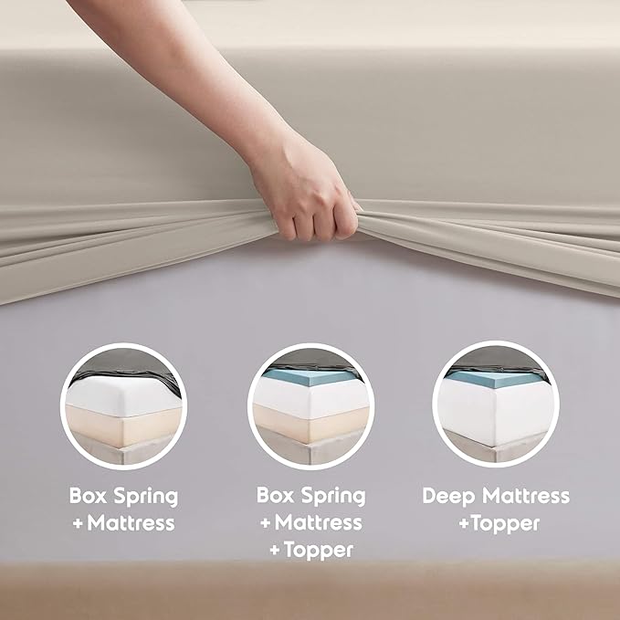 Nestl Extra Deep Full Sheet Set - 6 Piece Breathable & Cooling Sheets - Hotel Luxury Bedding Set w/18-24 Inch Deep Pockets - Easy & Secure Fit - Super Soft, Wrinkle Free & Comfy - Linen
