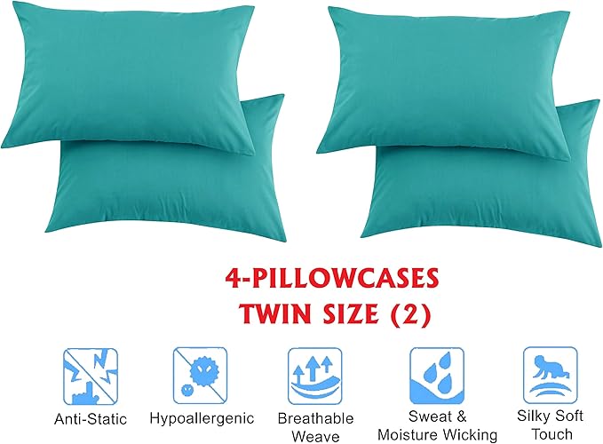 Elegant Comfort Luxury Soft Bed Sheets 1500 Premium Hotel Quality Microfiber Softness Wrinkle and Fade Resistant (6-Piece) Bedding Set, California King, Santorini Teal