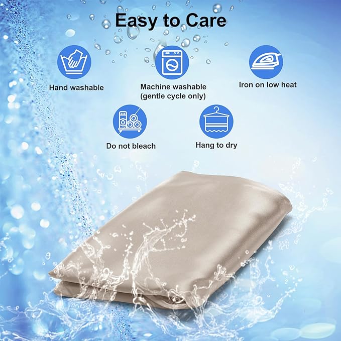Satin Pillowcase for Zelimun Cervical Pillow, Ergonomic Case, Smooth & Soft Sleeping Pillowcase, Champagne Pillow Cover with Zipper