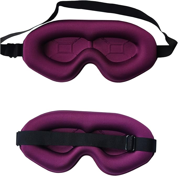 Sleep Mask for Side Sleeper, Light Blocking 3D Contoured Eye Mask, Zero Pressure Night Blindfold for Women & Men, Adjustable Strap, Soft Breathable Eye Cover