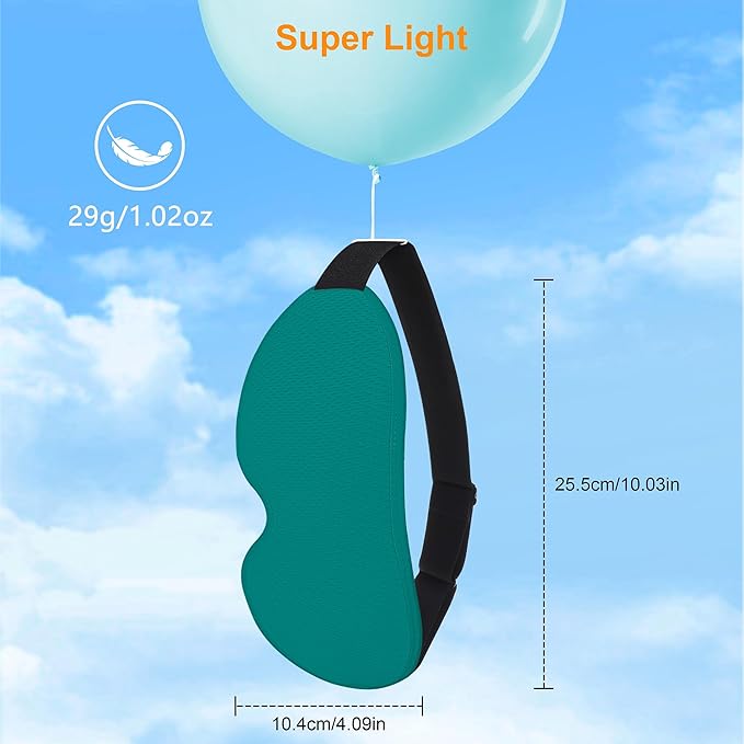 Gritin 100% Blackout Sleep Eye Mask for Side Sleeper Men Women, Zero Eye Pressure 3D Contoured Cup and Eyelash Friendly Sleeping Mask, Ergonomic-Dark Blue