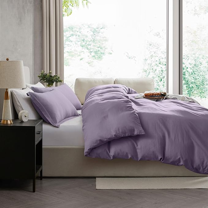 Nestl Twin Duvet Cover Set - Soft Double Brushed Grayish Purple Duvet Cover Twin/Twin XL, 2 Piece, with Zipper Closure, 1 Duvet Cover 68x90 inches and 1 Pillow Sham