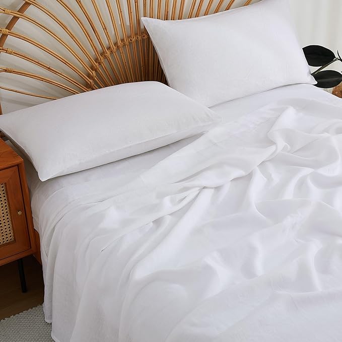 100% French Linen Pillowcase Set of 2, Breathable Envelope Closure Soft Linen Pillow Cover,Soft Luxury Hotel & Home Use, Mothers Day Mom Gift