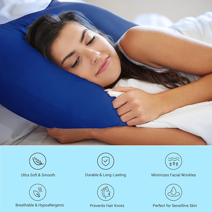 Elegear Cooling Pillow Cases for Hot Sleepers, Japanese Q-Max>0.55 Arc-Chill Cooling Pillowcases, Double Sided Elastic Cooling Pillow Covers with Hidden Zipper Set of 2 - King (20" x 36")