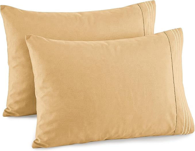 Elegant Comfort Premium Hotel Quality 2-Piece Pillowcase Set, Luxury & Softest 1500 Thread Count Egyptian Quality Bedding Pillowcases, Wrinkle and Fade Resistant