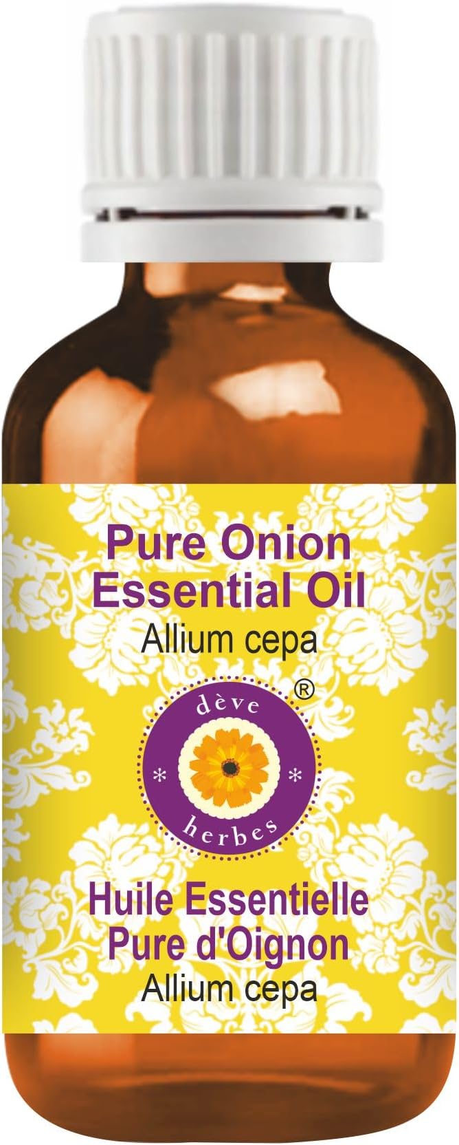 Deve Herbes Pure Onion Essential Oil (Allium cepa) Steam Distilled 100ml (3.38 oz)