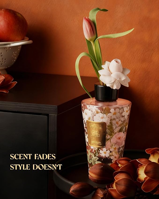 M&SENSE Moonlight Tuberose Reed Diffuser Set - 8.79fl oz Home Fragrance Non-Toxic Essential Oil Diffuser with Sticks, Air Freshner Gifts for Her or Him