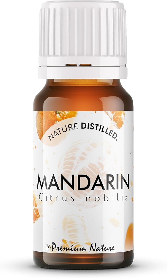 Organic Mandarin Essential Oil | 100% Pure & Natural Citrus reticulata Peel Oil with Soft Sweet Citrus Aroma | for Diffuser, Candle Making & DIY Aromatherapy Blends, 0.34 fl oz