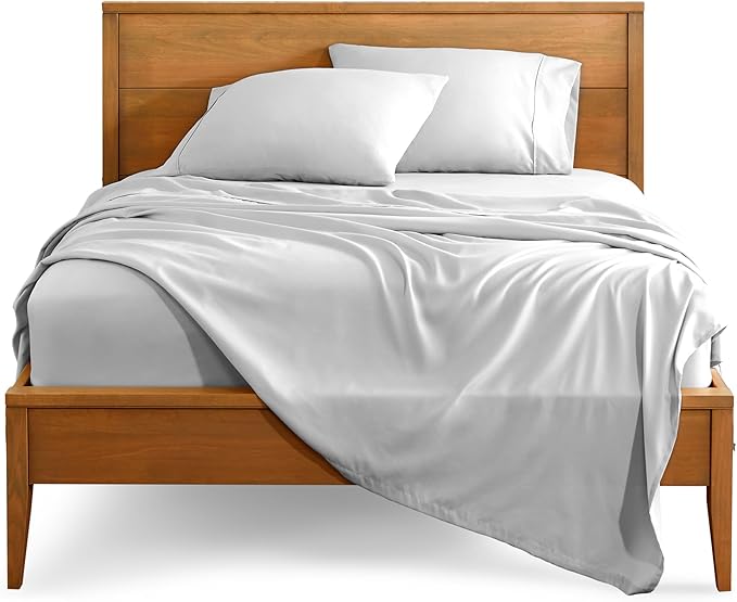 Bare Home Full Sheet Set - 1800 Ultra-Soft Microfiber Full Bed Sheets - Double Brushed - Deep Pockets - Easy Fit - 4 Piece Set - Bedding Sheets & Pillowcases (Full, Cloud Grey)