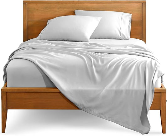Bare Home Full Sheet Set - 1800 Ultra-Soft Microfiber Full Bed Sheets - Double Brushed - Deep Pockets - Easy Fit - 4 Piece Set - Bedding Sheets & Pillowcases (Full, Cloud Grey)