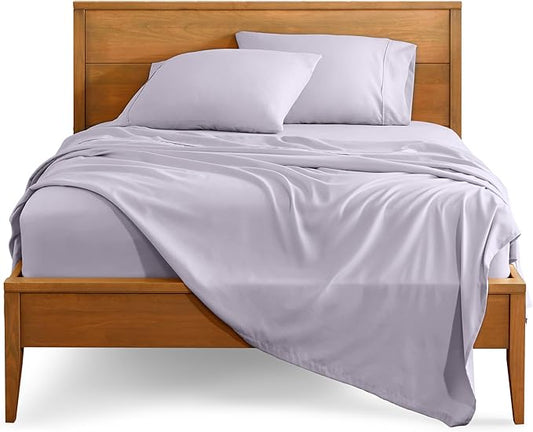 Bare Home Queen Sheet Set - 1800 Ultra-Soft Microfiber Queen Bed Sheets - Double Brushed - Deep Pockets - Easy Fit - 4 Piece Set - Bedding Sheets & Pillowcases (Queen, Light Lavender)