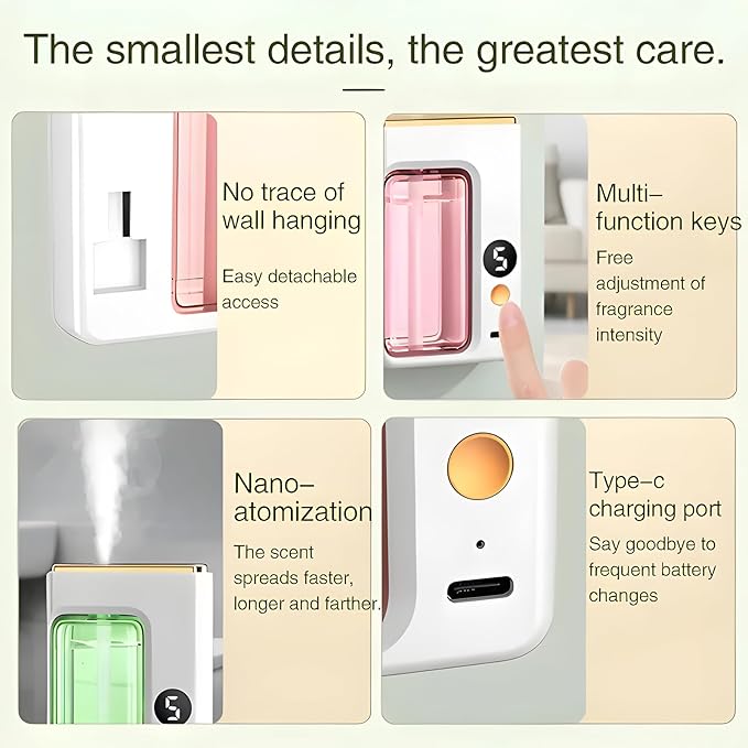Automatic Aromatherapy Diffuser, Essential Oil Diffusers for Home, Digital Display Version of Aroma Diffuser, Replaceable Scent Diffusers for Home, Essential Oil Diffuser (Shangri-la)