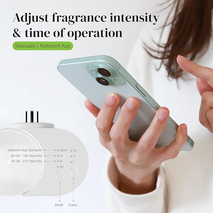 Airial Plug-in Essential Oil Diffuser with White Tea Sample, Waterless Cold-Air Scent Diffusers for Home or Office, Bluetooth & App Control, Adjustable Intensity Covers Up to 300 Sq. Ft