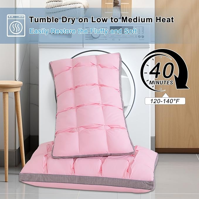 YOUR MOON Soft Pillow King for Sleeping, Super Soft Support Down Alternative Pillow, 100% Cotton Shell Luxury Comfy Fluffy Bed Pillows for Sleep(Pink)