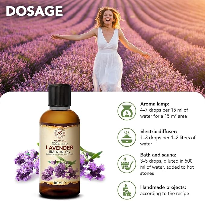 Lavender Essential Oils 6.8 Fl Oz for Diffusers - Aromatherapy - Pure Lavender Oil - Fragrance Oil for Sleep - Skin Care - Body - Hair