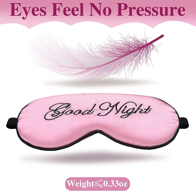 Syhood 6 Pieces Silk Sleep Eye Cover Masks Satin Eye Mask Soft Blindfold Sleeping Mask Adjustable Strap Blinder Night Eyeshade Cover for Women Men Night Travel Nap(Multicolor)