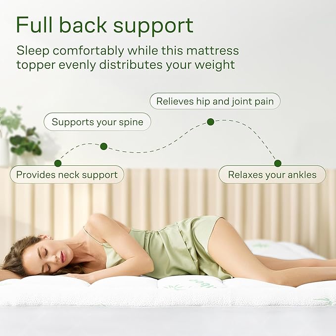 Niagara Sleep Solution Ultra Soft California King Size Mattress Topper - Viscose Made from Bamboo Pillow Top Mattress Pad for Back Pain Relief - Naturally Cooling for Hot Sleepers, Green