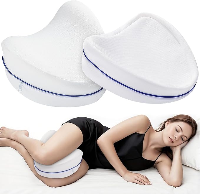 Noverlife 2 Pack Leg Pillow Covers for Contour Knee Pillow, Zippered Pillowcover ONLY, Replacement Pillow Cases for Memory Foam Knee Pillows Washable Pillowcases for Heart Shaped 10x9inch Leg Pillow