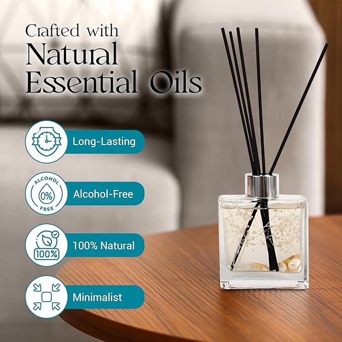 Ocean Sea Salt Reed Diffuser for Home - 120ml Long-Lasting Essential Oil Aroma, Magic Scent Diffuser for Bedroom, Bathroom, or Living Room Decor