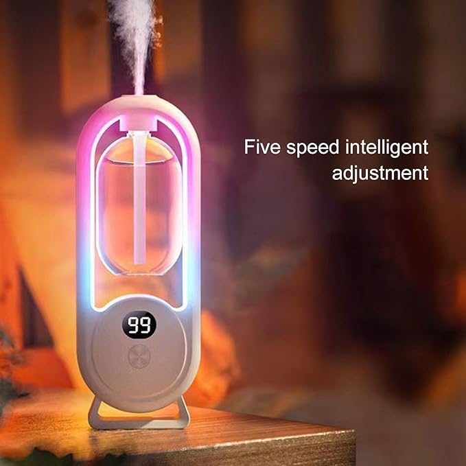 Waterless Essential Oil Automated Diffuser, Adjustable Automated Diffuser Sprayer, with CNC Screen Display, Intelligent Aromatherapy Diffuser, 360° No Dead Angle Surround Spray, for Bedroom