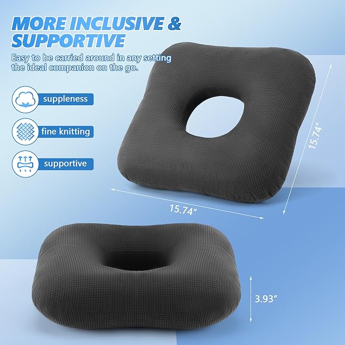 Donut Pillow Tailbone Pain Relief Cushion Bed Sores, Bed Sore Cushions for Butt, Positioning Pillow, Anti-Decubitus Pad for Hemorrhoids, After Surgery