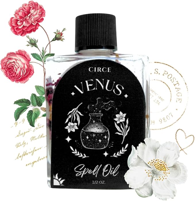 Venus Spell Oil - Invite Self-Love, Connection & Harmony - Rose and Jasmine Scent - Essential Oil for Rituals, Bath, or Wear as Fragrance to Align with Desires - Coconut Oil - 1/2oz
