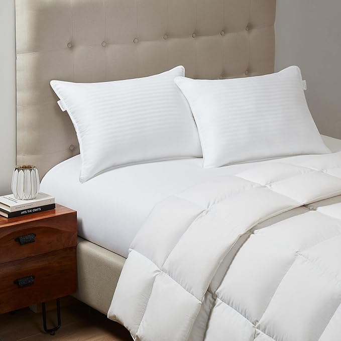 Modern Threads Hotel Collection Cooling Pillows - 2-Pack Standard/Queen Size Down Alternative Gel-Infused Pillows for Ultimate Comfort in Back, Stomach, or Side Sleepers