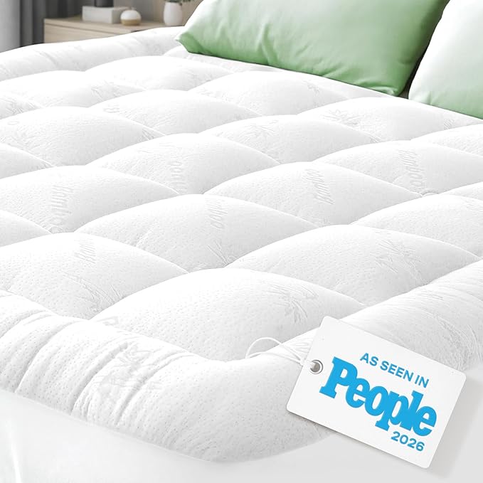 Niagara Sleep Solution Ultra Soft California King Size Mattress Topper - Viscose Made from Bamboo Pillow Top Mattress Pad for Back Pain Relief - Naturally Cooling for Hot Sleepers, White