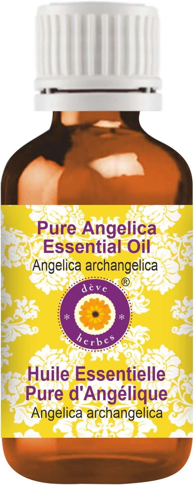 Deve Herbes Pure Angelica Essential Oil (Angelica archangelica) Steam Distilled 10ml (0.33 oz)