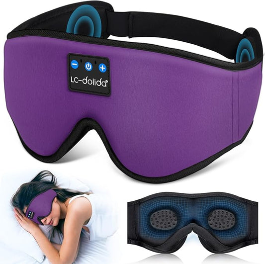BambooCotton 3D Bluetooth Sleep Mask LC-dolida 2025 New Sleep Headphones Wireless Comfort, Sustainable Luxury for Better Sleep