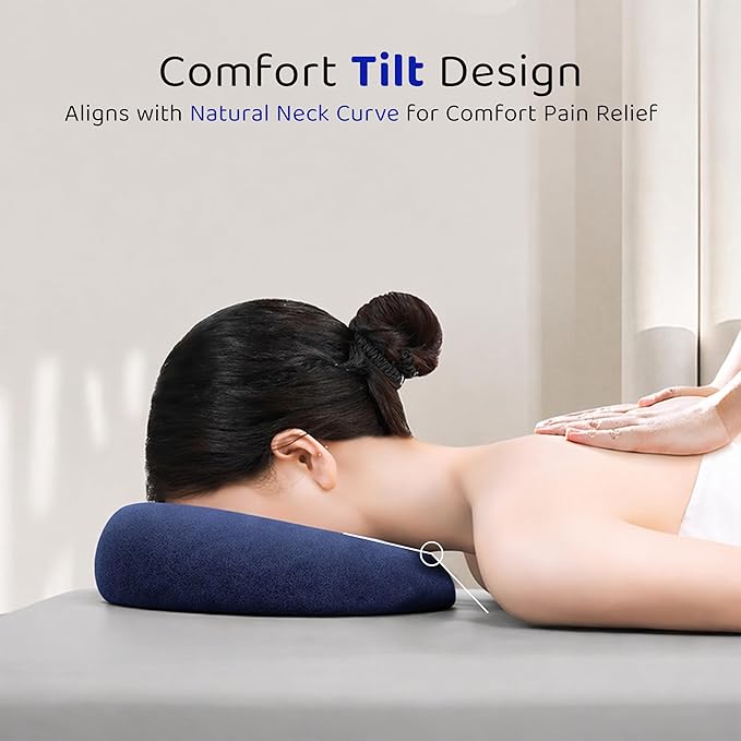 Round Face Down Pillow for Massage, Lash Extensions & Facials – Breathable Prone Support Cushion with Face Hole, Soft Neck & Head Comfort Pillow for Spa, Salon, Tattoo, Stomach Sleeping & Home Use