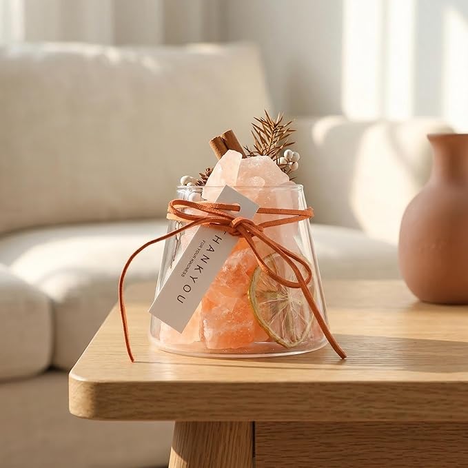 Himalayan Salt Stone Diffuser DIY Kit, Natural Crystal Aromatherapy with Essential Oil, Salt and Stone Gift Set for Home Decor, Eco-Friendly Air Freshener for Bedroom Office Wellness(Pink)