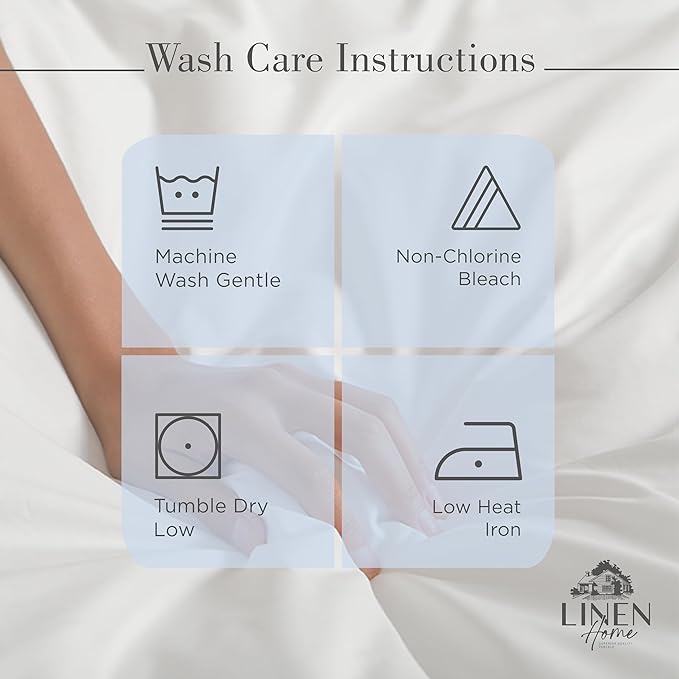 Linen Home 100% Cotton Percale Sheet Set, Queen Size, Dark Blue, Deep Pocket, 6 Pieces Set - 1 Flat, 1 Deep Pocket Fitted Sheet and 4 Pillowcases, Crisp Cool and Strong Bed Linen