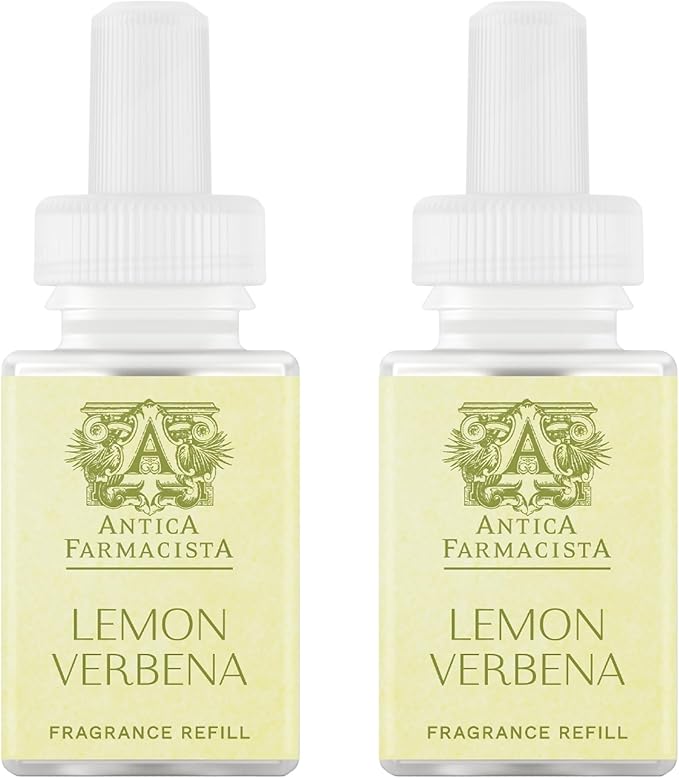 Pura & Antica Farmacista Home Scent Refill - Smart Home Air Diffuser Fragrance - Up to 120-Hours of Luxury Fragrance per Refill - Household Essential - Safe Diffuser - 2 Pack, Lemon Verbena