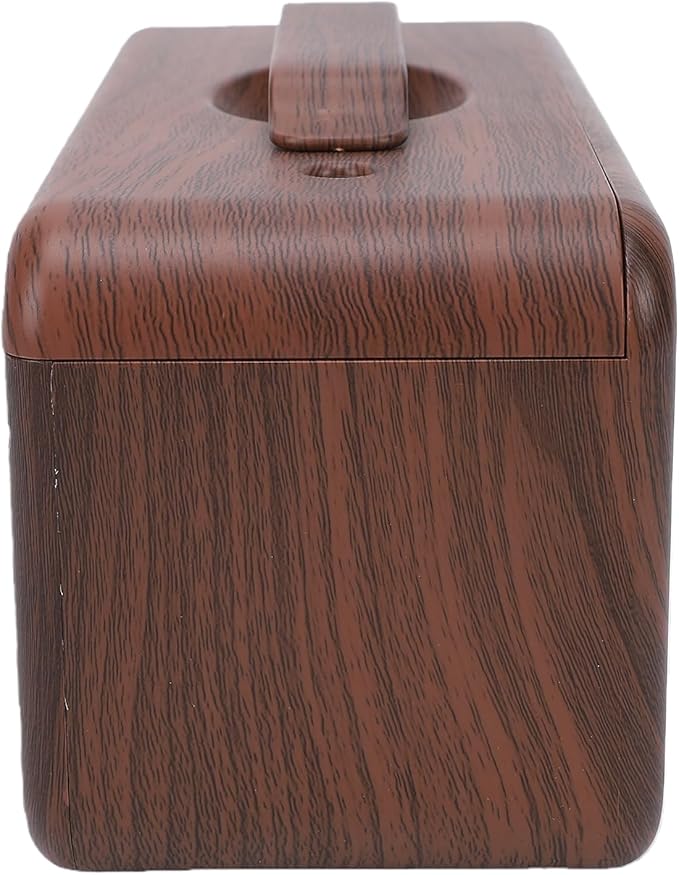 CCYLEZ 600ml Essential Oil Diffuser Humidifier Quiet Cool Mist with Dual Spray Mode, Adjustable Night Light with 3 Color Lighting USB Portable for Home Auto Shut Off (Dark Wood Grain)