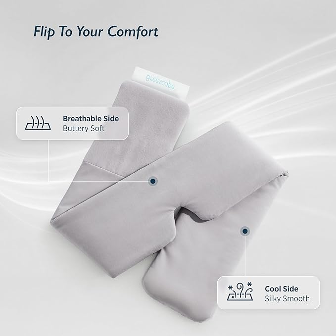 Breescape Cooling Eye Mask, Instant Cool-to-Touch Fabric with Silent Closure, Full-Coverage Light Blocking, Adjustable Soft & Breathable Design for Ultimate Sleep Comfort, Comes with Travel Bag