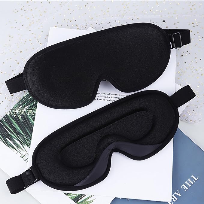 2 Pack Sleep Masks 3D Contoured Side Sleeper Women Men Soft Eye Mask for Sleeping Travel Nap Rest