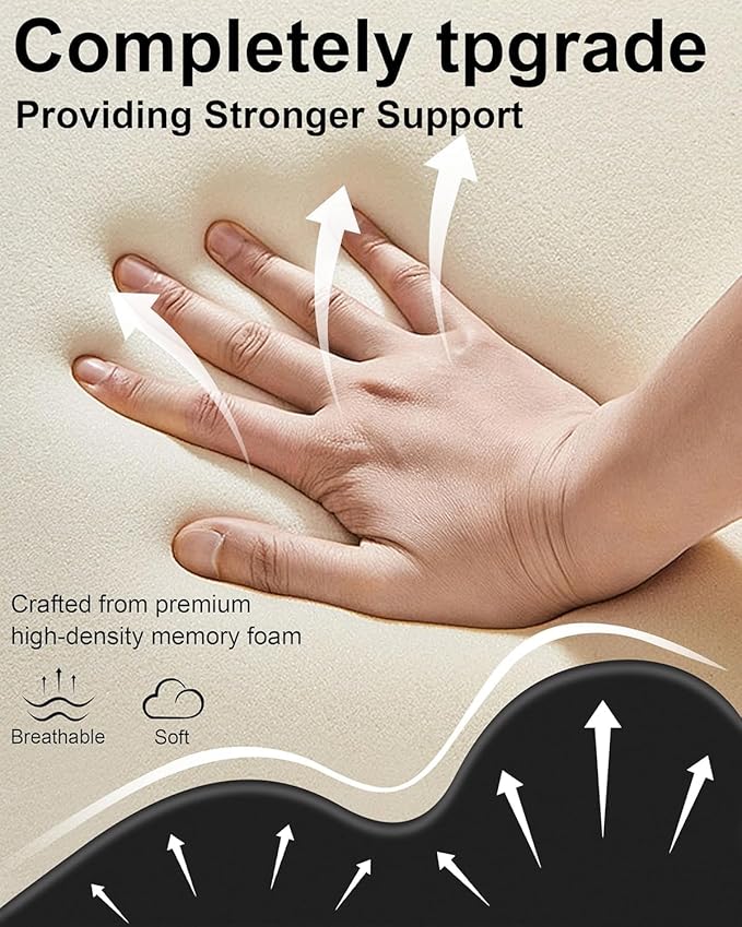 MOYEE Ergonomic Memory Foam Wedge Pillow, Contoured Support Pillows, 27° Angled Support for Waist and Neck, Multi-Position Support Pillow