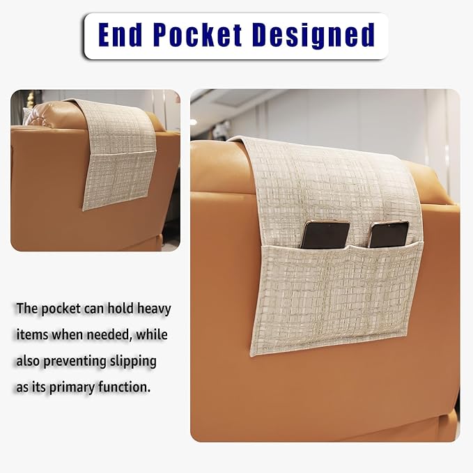 Non-Slip Head Pillow for Recliners - Neck Support Cushion with Velvet Cover for Pain Relief at Home, Office and Travel (Stripes)